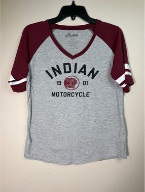 Indian Motorcycle Sturgis Raglan Sleeve V-Neck T-Shirt, Size Large